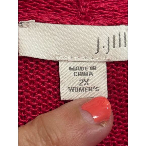 J. Jill berry red linen/rayon sweater, 2X, NWT, elevated basics, coastal, travel - Picture 5 of 7